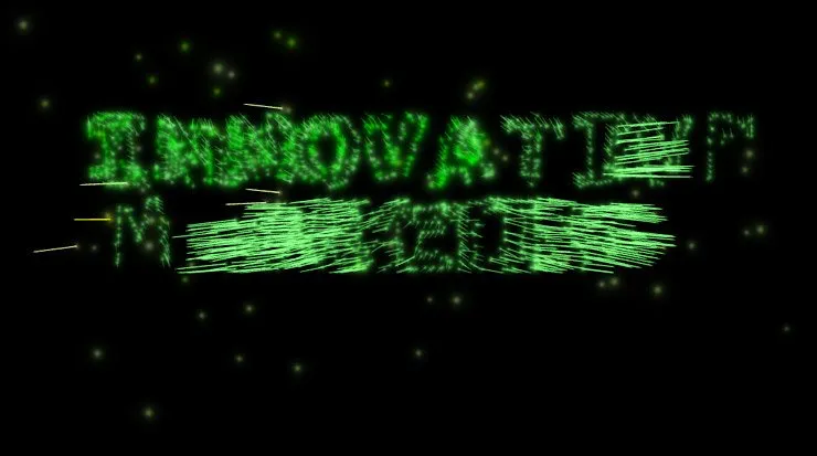 Green animated title for Innovative Marketing category