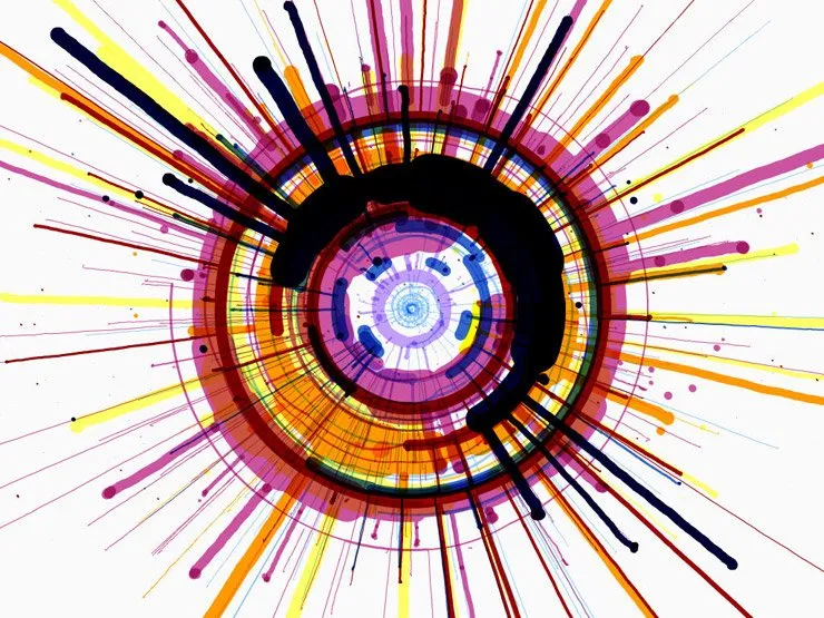 Multi-color McDonalds spin art tie-die variation